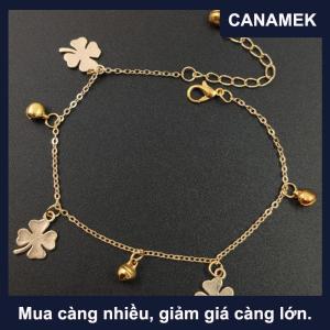 【CANAMEK】 Vòng chân bốn lá cỏ ba lá vòng chân ba chuông bán nhanh Phụ kiện chân bán chạy nhất