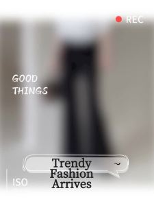 Women Fashion 2026 New Autumn Simple High‑Waist Split Hem Wide‑Leg Trousers Elegant Casual Long Pants