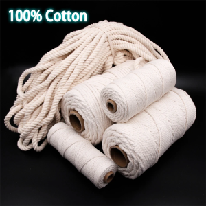 1mm-10mm 100% Cotton Macrame Cord Rope String DIY Handmade Wall Hangings Natural ope Sewing Bohemia Wedding Home Decoration