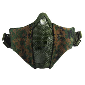 Tactical Paintball Half Face Mask Military Shooting Metal Mesh Breathable Camouflage Protective Mouth Mask Outdoor Field Hunting Equipment