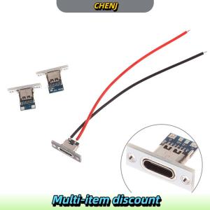 CHENJ USB Jack Type-C 2pin 2P 4P không thấm nước Dải dòng của Hàn Doanh nữ nối jack sạc cổng USB Loại C ổ cắm kết nối