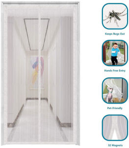 LeY Xuan Magnetic Mosquito Net Door WEFILM Sliding Door Screen with Magic Tape Magnetic Nesh Suitable for Door Insect-proof Children/Pet Walkway