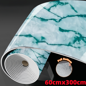 3m 3d Foam Adhesive Backed Wallpaper Sticker Waterproof And Moisture-Proof Sticker Self-Adhesive Peel Bonding Contact Paper Marble Designed Pvc Floor Coiled Material Wall Surface Decoration Renovation Sticker