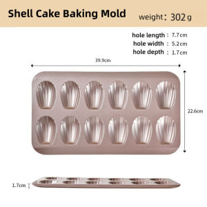 Shell Cake Mold Pan 12 Cavity Nonstick Carbon Steel Food Grade Oven Safe Baking Tray Dessert Pastry Tool