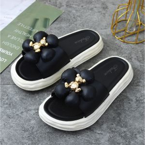 OKAIDO Sandal Flat Slides Wanita Cewek Perempuan Model Bunga Beruang Gaya Fashion Korea Style Nyaman
