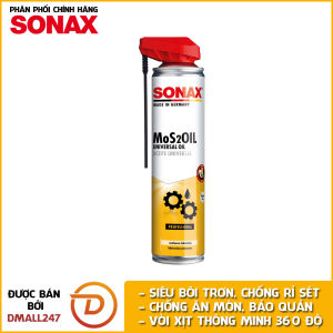 Chai xịt dầu bảo vệ chống rỉ sét và bảo quản MoS2Oil Sonax 339400 400ml - Vòi xịt thông minh 360 độ chống ăn mòn hòa tan rỉ bôi trơn không chứa silicone - Dmall247