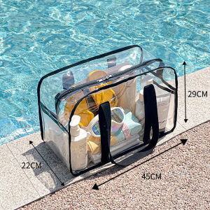 【NEW A 】Transparent Storage Bag Large Capacity Makeup Bag Handbag Portable Waterproof Storage For Clothes Beach Organizer Travel Bags