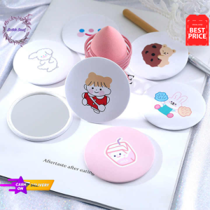 Cermin Bulat Aesthetic Kaca Cermin Make up Karakter Cermin Kecil Travel Size Murah