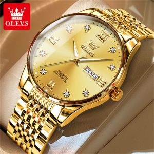 OLEVS Men Mechanical Watch Automatic Casual Stainless Steel Strap Comfortable Wear 30 M Waterproof Wear Resistant Mirror