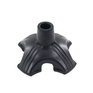 KUYES Heavy Duty Four Base Support Self Standing Anti Skid Cane Tip Crutch Pad Walking Stick End Bottom Rubber Pad