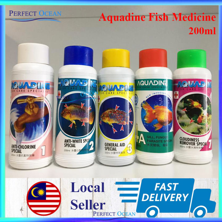 Aquadine Anti Chlorine, Anti White Spot, General Aid, Gill Fungus