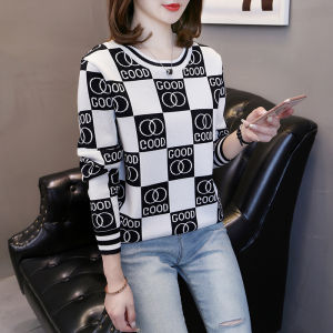 LUCKIN STORE Womens Casual Long Sleeve Knitwear Loose Round Neck Top Sweater Winter 2025 Pull Over Thin Sweater Plus Size