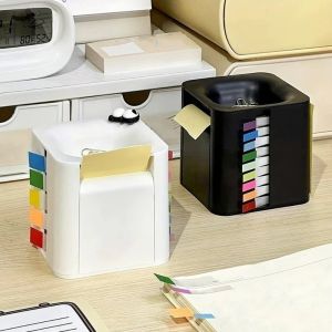 DITIPOO Nhựa Hộp đựng giấy ghi chú Kẹp giấy từ tính 5 trong 1 Giá đỡ giấy ghi chú để bàn Đa chức năng Hiệu quả Giá đỡ giấy ghi chú Bàn làm việc văn phòng