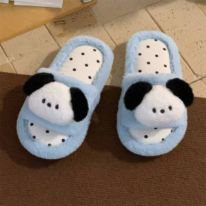 XIXITIAO Bedroom Cute Dog Girl Heart Warm Student Cotton Slippers Casual Fashion Comfortable Furry Home Shoes Autumn Winter