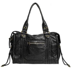 Practical Shoulder Bag PU Leather Crosbody Handbag Top Handle Purse Retro Motorcycle Bag Suitable For Various Occasion