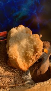 Hoa đá Thạch Anh trắng vàng to Citrine lấp lánh tự nhiên năng lượng vũ trụ 842