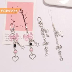【PCWFKef】 เครื่องประดับห้อยโทรศัพท์รูปดาวรูปหัวใจห้อยพวงกุญแจน่ารักกระเป๋าพวงกุญแจน่ารักสำหรับเด็กผู้หญิงผู้หญิง