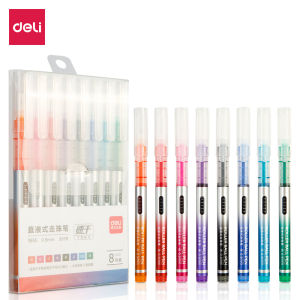 Bút gel mực nước Deli 0.5mm trơn tru lâu hết mực dùng để viết Caligraphy liner đi nét bullet jourrnal 8 màu S855