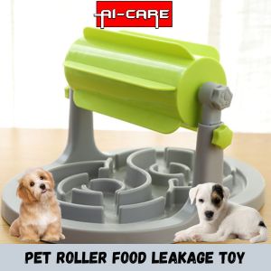High Quality Pet Feeder Slow Eating Food Plate Pet Roller Leaking Food Dispenser Bowl Interactive Training Toys
