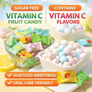 💥Fresh Breath💥Vitamin C Fruit Candy Fruit-Flavored Attractive Candy Box Various Flavors of Hard Candy and Fruit Candies Hotel and Restaurant Candy