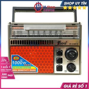 Đài Radio Fm-Am-Sw Máy Nghe Nhạc Bluetooth Fepe Fp-310BT Usb-TF Cao Cấp Tấm Sạc Mặt Trời Quà 50k Pin Sạc-H2Pro Tech