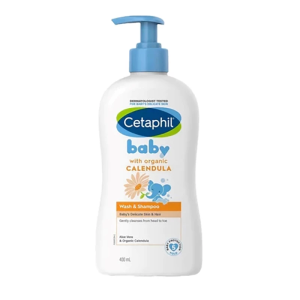 { 3PCS } CETAPHIL BABY Wash & Shampoo with Organic Calendula and Sunflower Seed Oil 400ml [Gentle & Hypoallergenic]