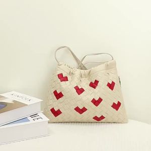 New Niche Heart Handwoven Womens Bag Bag Cloud Drawstring Can Be Worn Over Shoulder or Crossbody