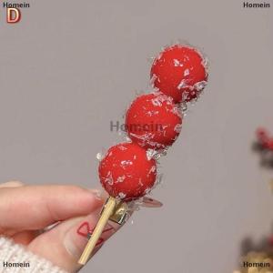 [COD] Homein Cute Hairpin Creative Simulation Food Hairpin Hair Accessories Hawthorn Candied Haws Side Clip Funny Fruit Headwear For Women