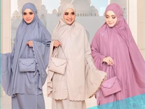 [SINGAPORE SELLER] TELEKUNG LEMBUT COTTON EMBROIDERY TRAVELEENA /  SOFT COTTON EMBROIDERY TRAVELEENA TELEKUNG + FREE BAG