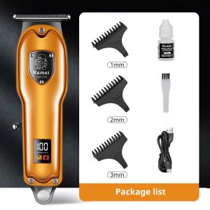Kemei KM-026 Professional Hair Clipper Beard Trimmer for Men LED Digital Hair Clipper Carving Clippers Electric Razor USB Charging