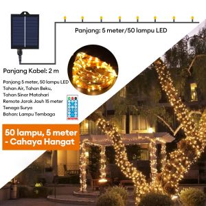 Lampu Hias tenaga surya Lampu Tirai Lampu Kelap Kelip Lampu Dekorasi Kamar Tidur Aesthetic Lampu