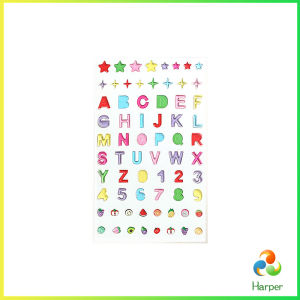 Harper สติ๊กเกอร์แต่งหน้า ติดทน ติดนาน ตัวอักษร ตัวเลข ประดับ DIY Makeup Sticker