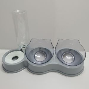 3 IN 1 Bowl Dog Cat Food Bowl Auto Feeder Mouth Neck Guard Food Dispenser Mangkuk Kucing Makanan