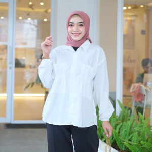NADINE TOP / KEMEJA WANITA VIRAL KANTONG SERUT NADINE KATUN POPLIN PREMIUM 8070