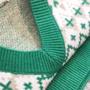 Áo len đan chéo sọc mới mùa thu cho phụ nữ áo vest thời trang