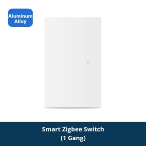 NO Neutral Wire Tuya Zigbee Smart Switch PC/Aluminum Alloy Wall Light Switch Works with Tuya Homekit SmartThings APP Via M6 Hub