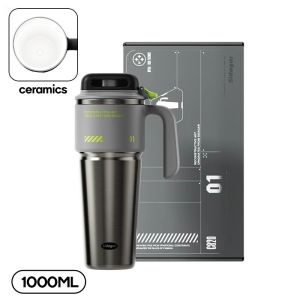 Insulated Cup 1000ml Large Capacity Ceramic Liner Vacuum Insulated Thermos Car Coffee Mug for Man