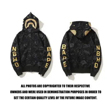 Bape black gold hoodie best sale