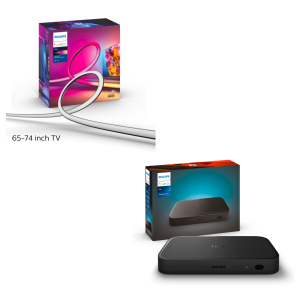 NEW Philips Lighting Hue Play TV Gradient Lightstrip 65inch (KR Plug) | Home Movie Entertainment Bundle - Hue TV Gradient Lightstrip 65 inch Hue Sync Box Hue Play Bar (Hue Bridge and Hue Sync Box Required)