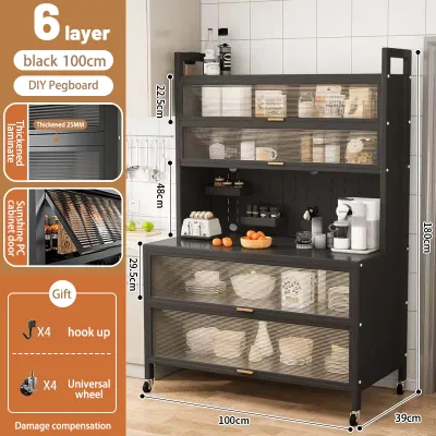 JSF Flip Top Storage Box Kitchen Storage Cabinet Clothing Foldable Cabinet with Wheel Kitchen Dust Cabinet Rack Multi-function Enclosed Rack With Wheels Dustproof Storage Cabinet