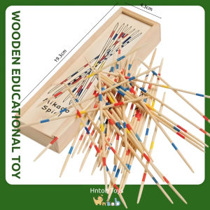 Hntob 31pcs Wooden Pick Up Wooden Stick Traditional Mikado Toys Adult Children Intelligence