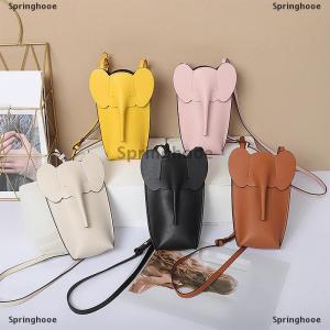 [COD] Springhooe Cute Elephant Crossbody Bags For Girls Women Leather Soft Small Purses Card Wallet Phone Shoulder Bags Solid Color Mini Wallet