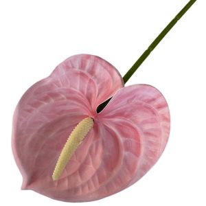 JURHOMIE Multicolor Artificial Small Anthurium Soft Rubber 60cm Fake Flower Photo Props Faux Red Palm Home Decoration