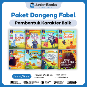 Paket 8 Buku Dongeng Sebelum Tidur Anak – Fabel Cerita Bergambar Pembentuk Karakter Baik - Aqwam