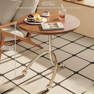 โต๊ะกาแฟสแตนเลสสไตล์หรูหรา ดีไซน์โต๊ะกลมย้อนยุค โต๊ะกาแฟสไตล์ย้อนยุคสำหรับห้องนั่งเล่นขนาดเล็ก