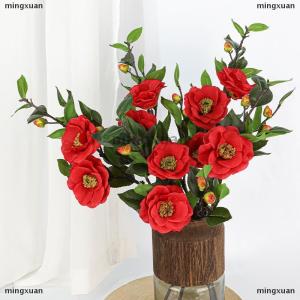 [COD] mingxuan 58cm High Quality Artificial Camellia Camellia Silk Fake Flower Flower For DIY Home Garden Wedding Living Room Office Decoration
