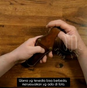 Sarung Wadah Pipa Cangklong Kulit Sapi Premium | Tempat Pipa Once Padudan Gading Kayu Keren