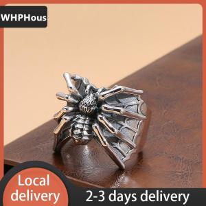 [COD] WHPHous Ship within 24 hours Fashion Vintage Domineering Gothic Spider Animal Ring For Men Antique Wide Opening Adjustable Ring Punk Jewelry Party Gift