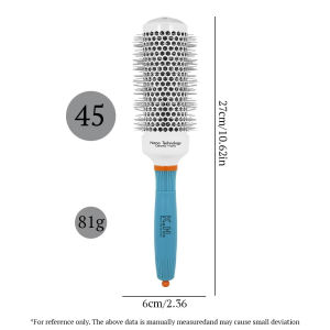 Hengfa Lina Nano Brush 5 Sizes Professional Aluminum Hair Curling Comb with Pointed Needle Hair Curling Brush High Temperature Resistant JKKDUEE