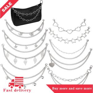 [COD]Flash Delivery Multi-layer Metal Chain strap DIY Personality Butterfly Heart Star Pendant Shoulder Bag Chain Straps